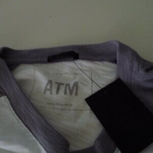 ATM SLUB JERSRY BASEBALL TEE WHITE/MOON COTTON SIZE XL $125 NEW WITH TAGS
